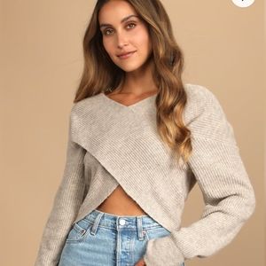 Lulu’s “Don’t Be Cross” Crossover Sweater
